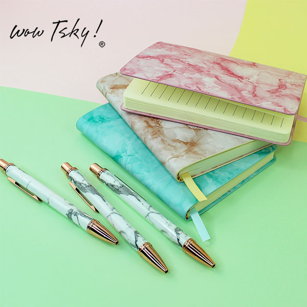 Fashion A6 Marble Print Leather Notebook TK-NB03