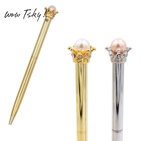 Wedding Gift Pearl Crown Topper Pen TK-BP07