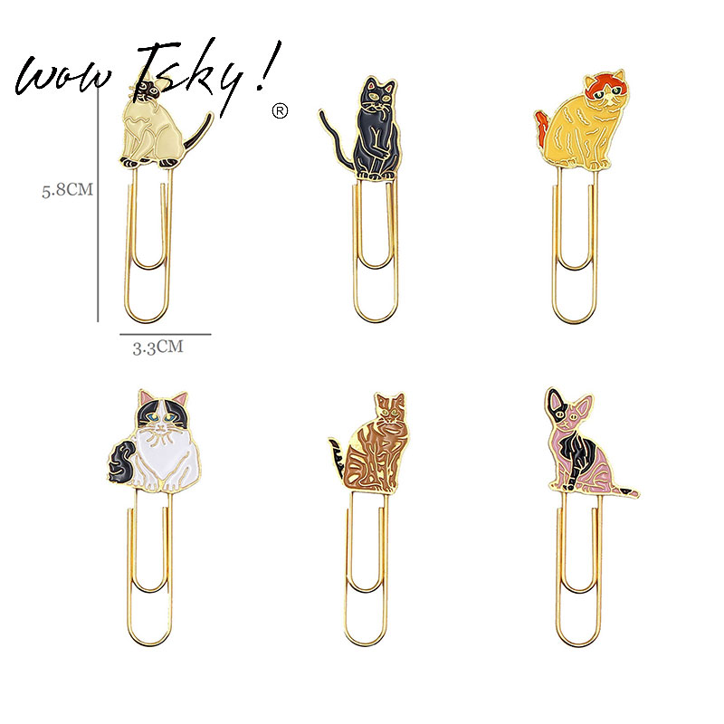 Colorful Cat Shaped Paperclips for Bookmark TK-AM02