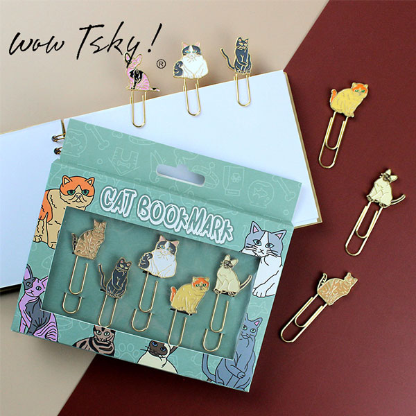 Colorful Cat Shaped Paperclips for Bookmark TK-AM02