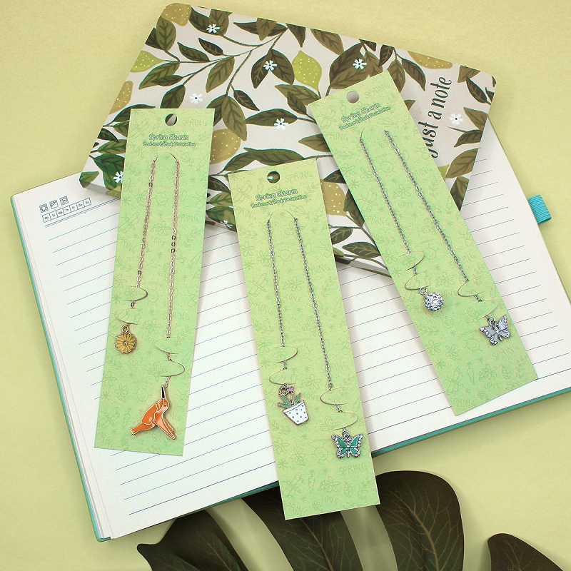 Custom Spring Stationery Gift Bookmark with Chain TK-SP09