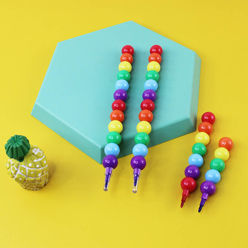 Kids stackable 6 color plastic crayon TK-CP03 - TSKY STATIONERY CO.,LTD