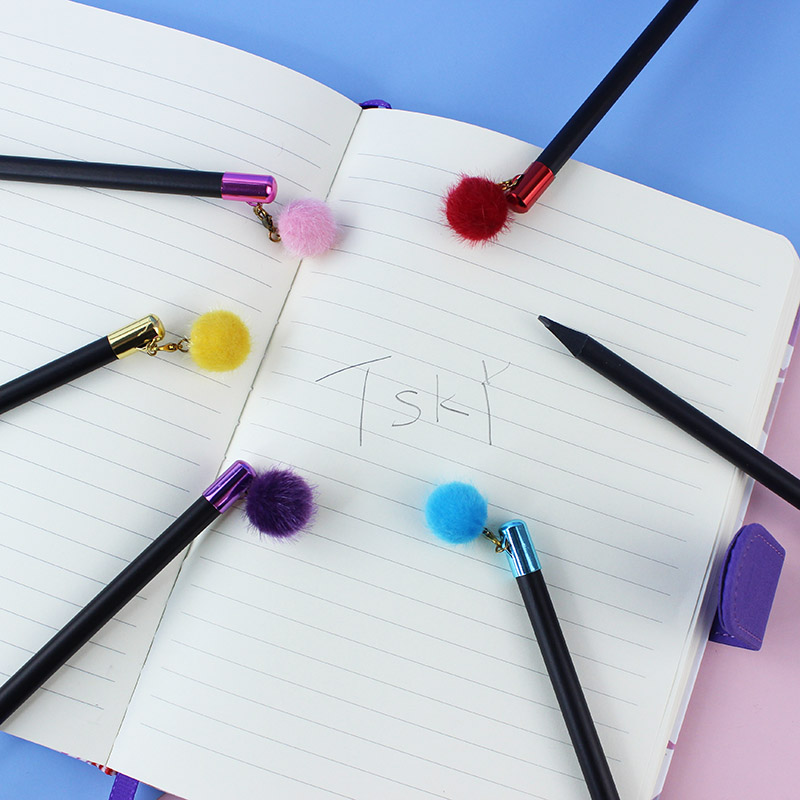 TSKY Cute Pompom Writing Pencil with Metal Cap TK-PC22