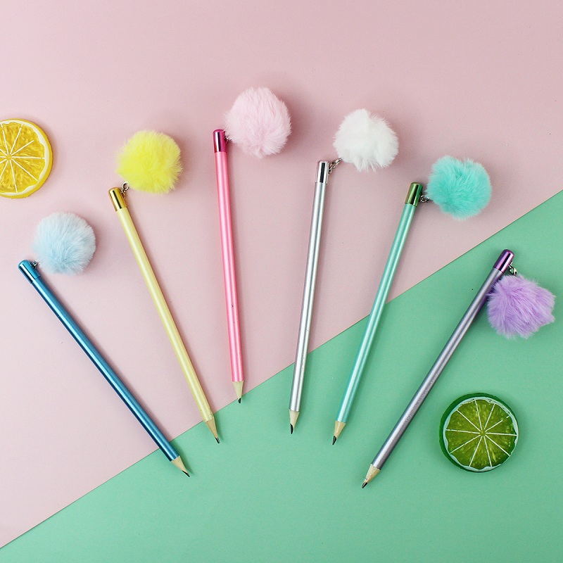 Creative Fluffy Cute Pencils with Pompom TK-PC15