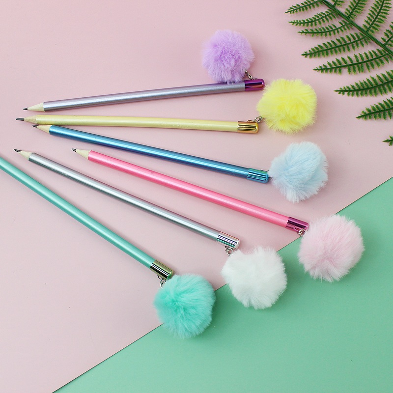 Creative Fluffy Cute Pencils with Pompom TK-PC15