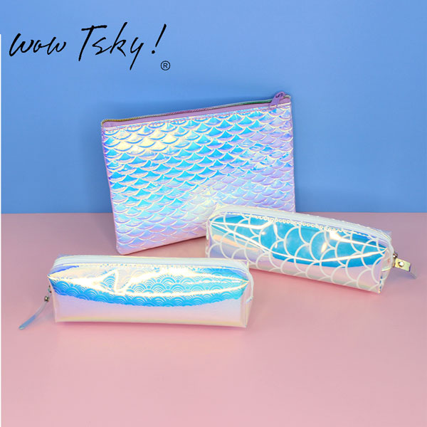 Creative Mermaid Design Laser Big Pencil Bag TK-PB04