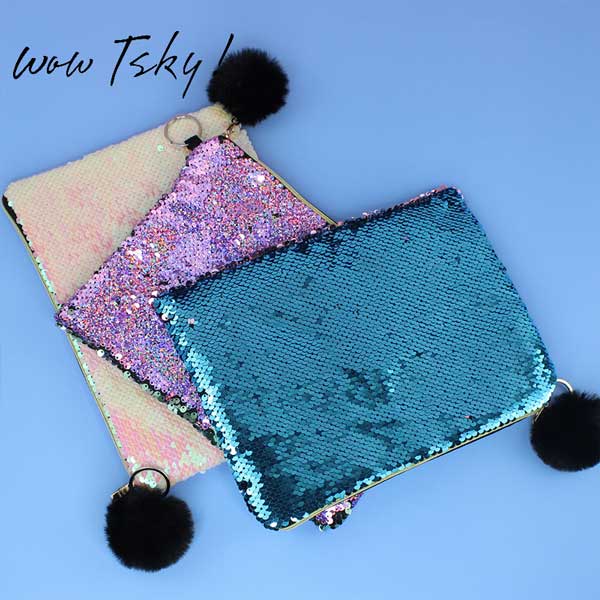 Popular Makeup Bag Glitter Sequin Pencil Case TK-PB06