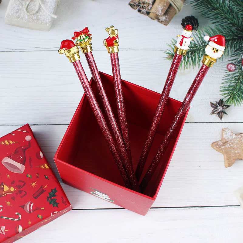Popular Christmas Gift Glitter Pencil with Topper TK-PC27