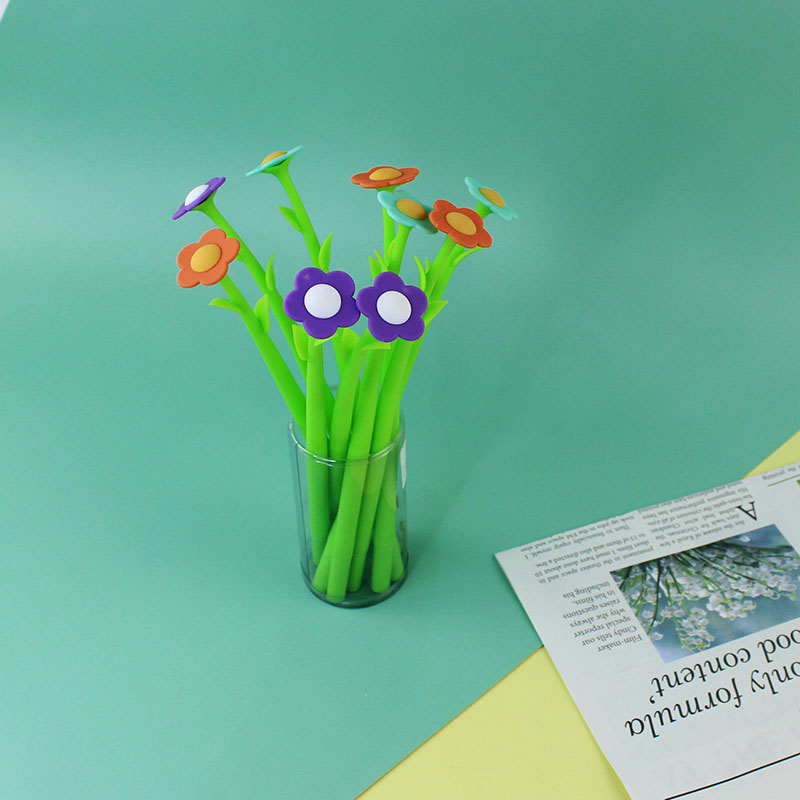 Promotional Cute Flower Silica Gel Pen for Children TK-BP21