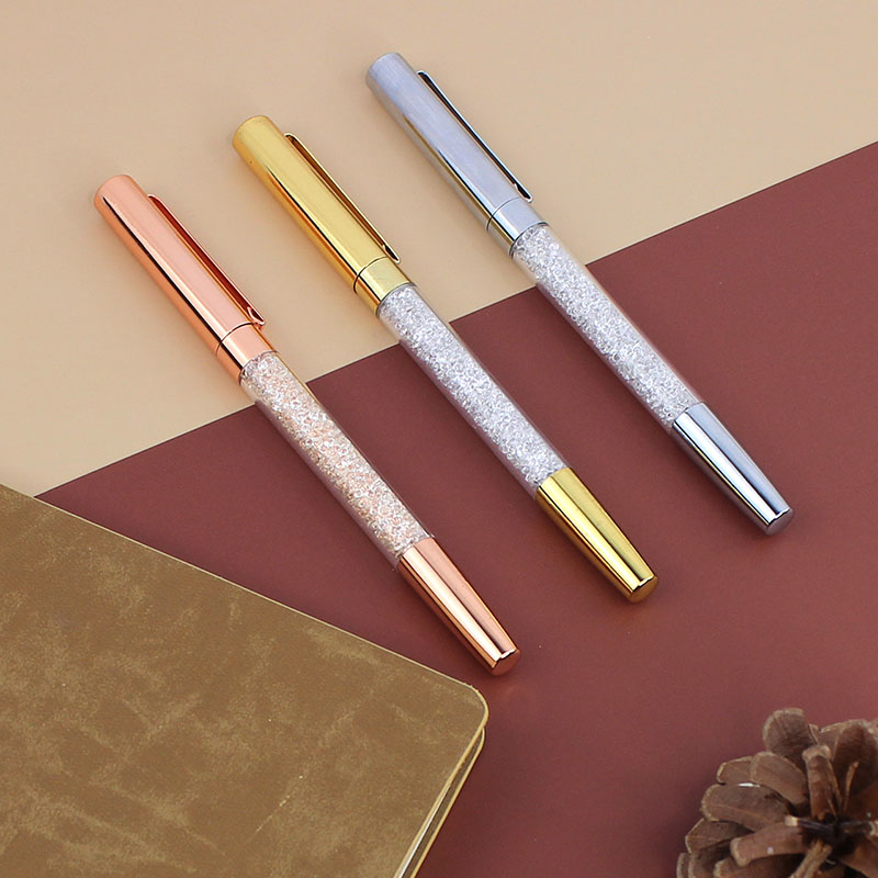 Elegant Writing Gel Ink Crystal Gold Pen for Business Gift TK-BP26